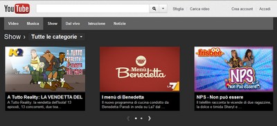 Youtube Show: homepage dell'Italia