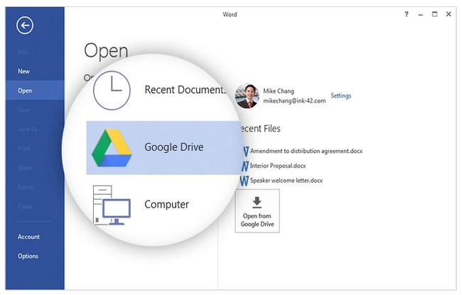 Google Drive per Office plug-in